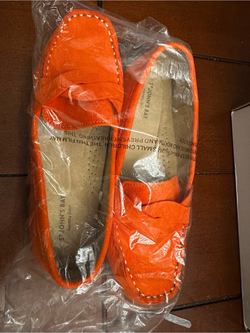 new St. John's Bay Orange Suede memory foam Loafers for Women